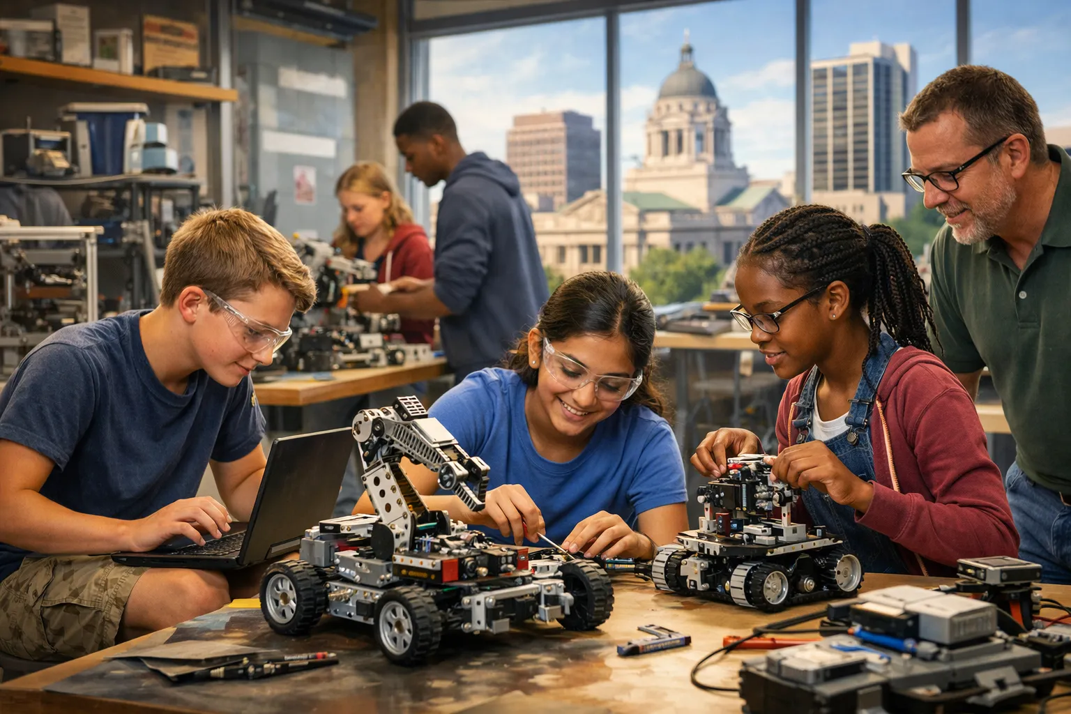 cover for Fort-Wayne-Non-Profit fördert Robotik- und Ingenieurfähigkeiten bei 200 Schülern